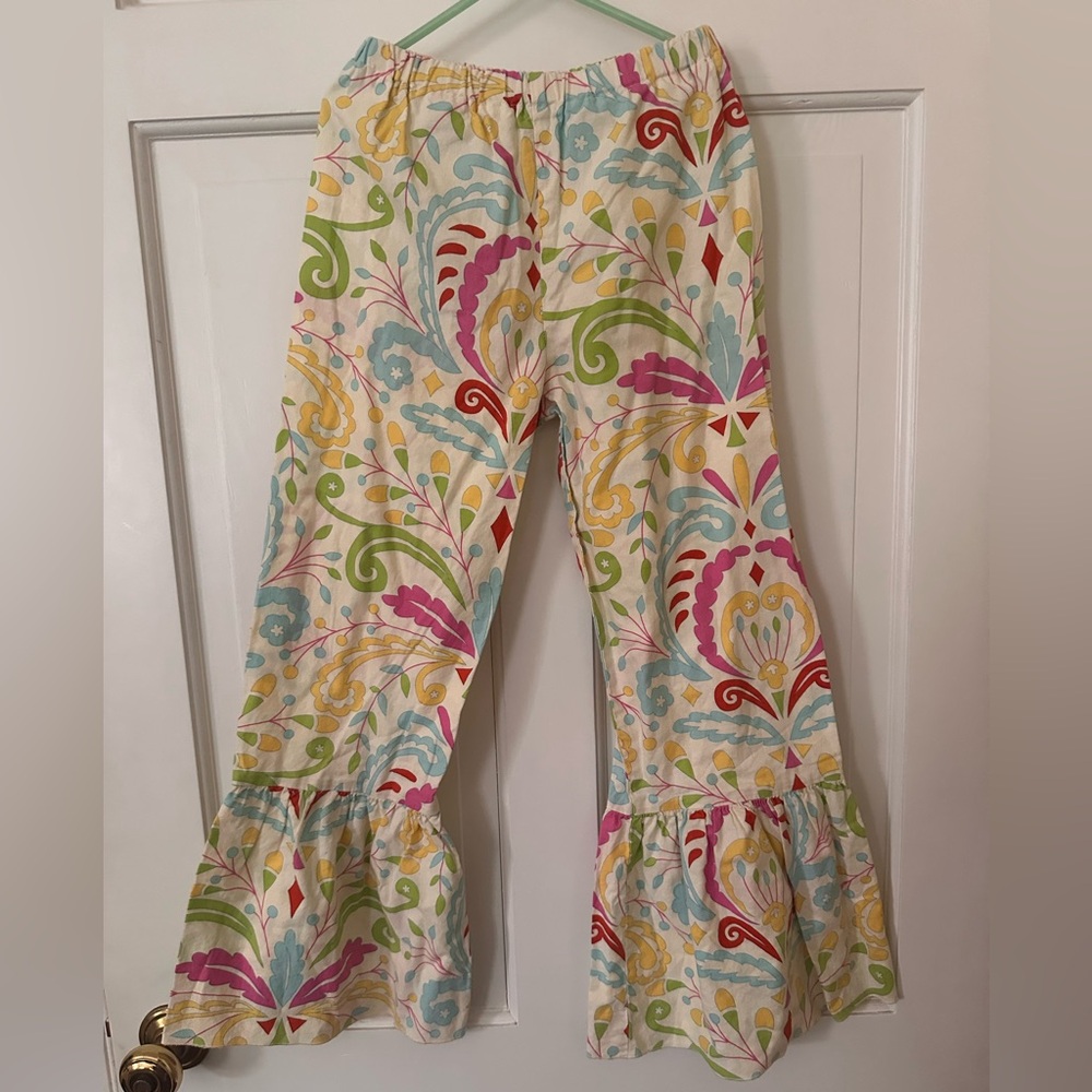 Lolly Wolly Doodle girls size 10 Colorful Flare pants Boho Hippie
